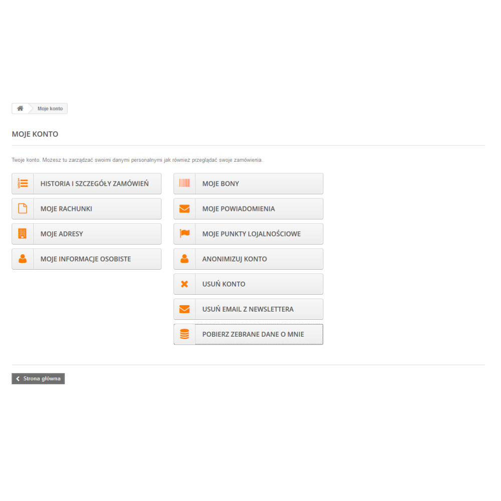 Modifikationsmodul in Bezug auf den RODO für PrestaShop