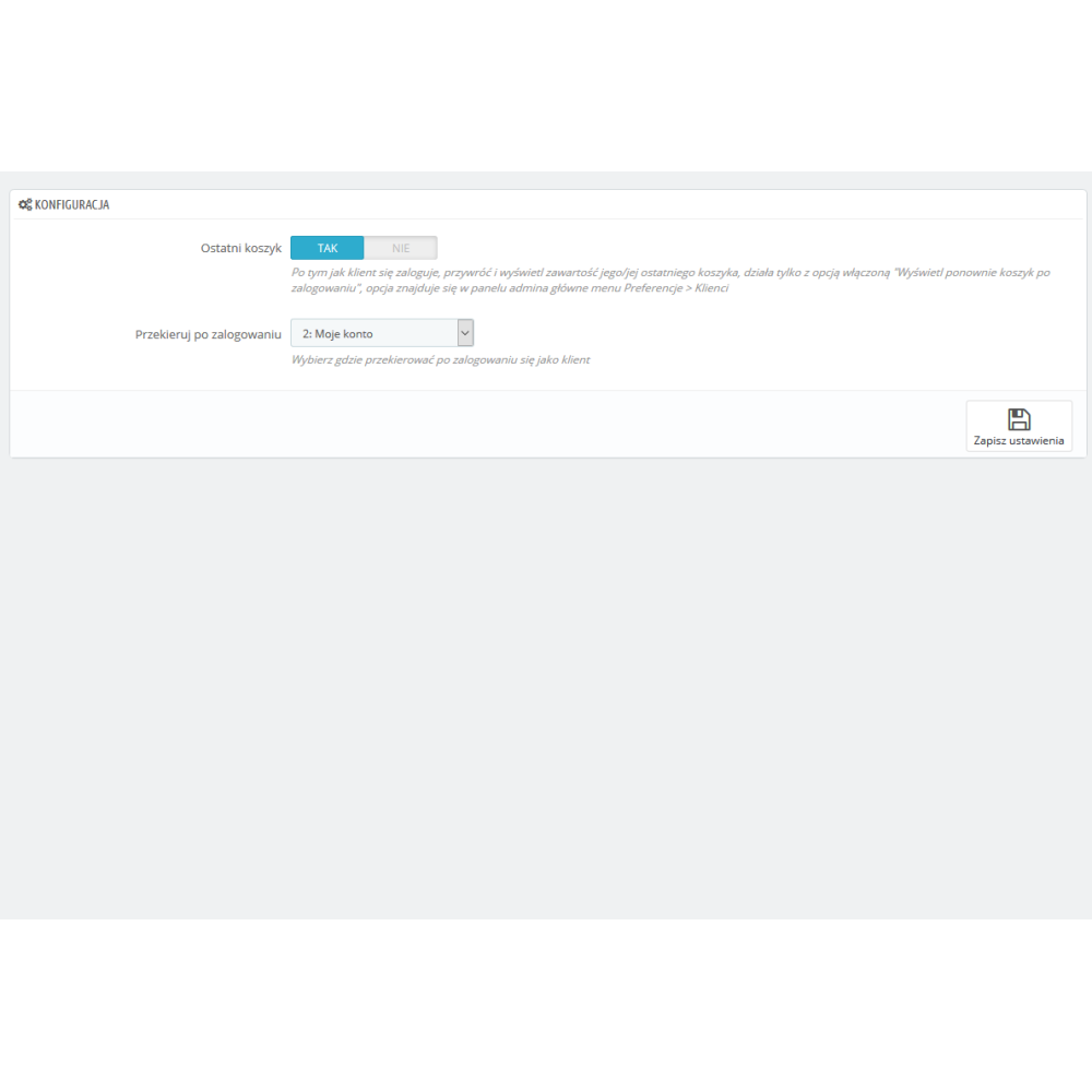 Accedi come modulo cliente per PrestaShop