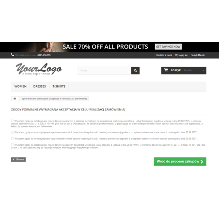Modifikationsmodul in Bezug auf den RODO für PrestaShop