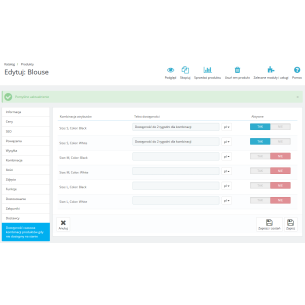 Časová dostupnost kombinací produktů, pokud není na skladě pro PrestaShop 1.6.x. 2