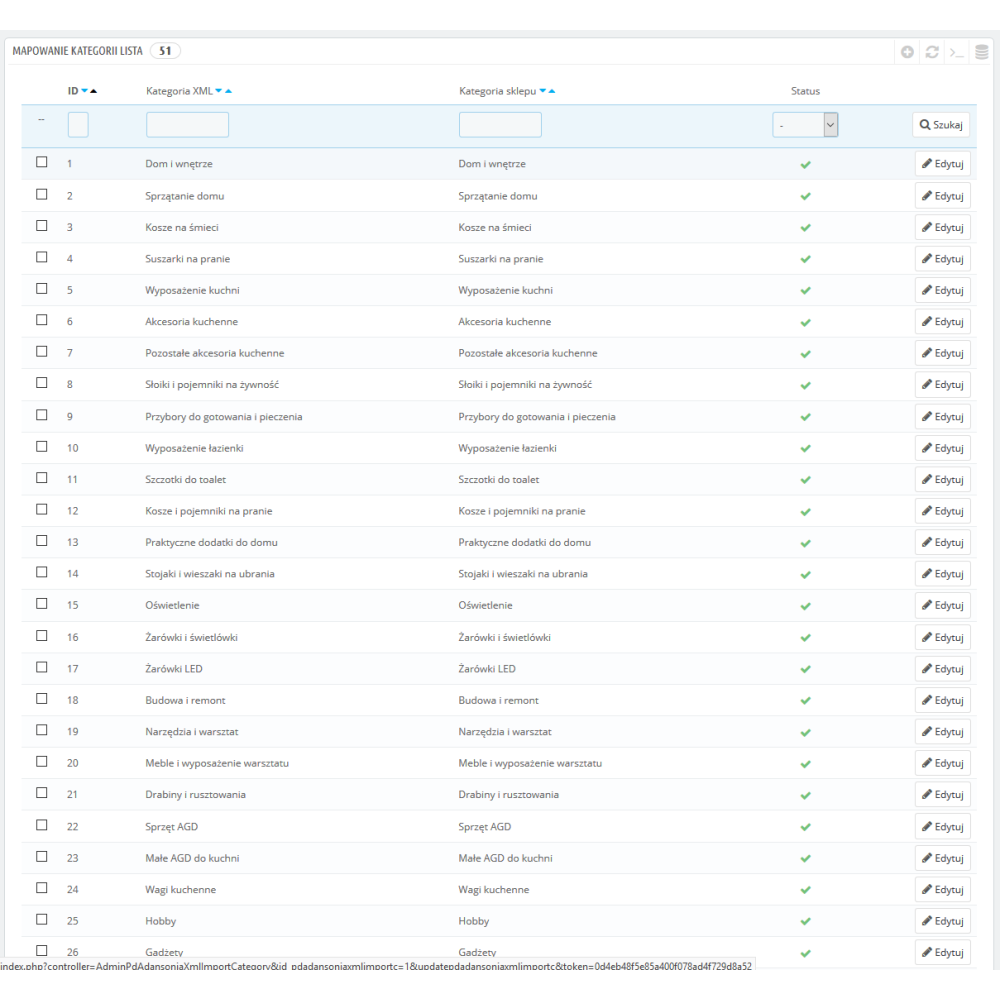 Importieren Sie XML Hurtowania / PrestaShop