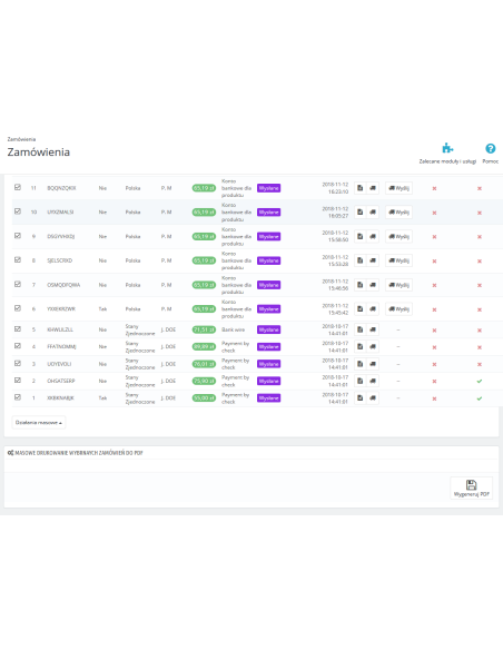 Massendruck von Bestelldaten als PDF für PrestaShop 1.6.x und PrestaShop 1.7.x