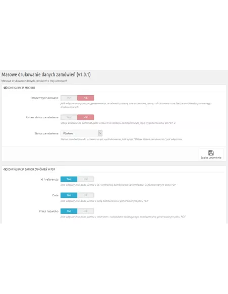 Dati degli ordini di stampa in blocco in PDF per PrestaShop 1.6.xe PrestaShop 1.7.x.