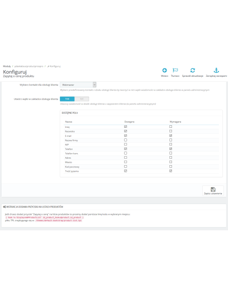 Produktanfrage-Modul für PrestaShop
