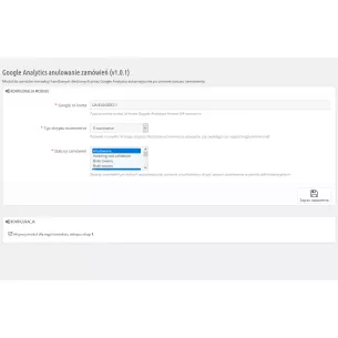 Google Analytycs zwroty transakcji zakupowych Pro dla PrestaShop 1.6.x oraz 1.7.x 2