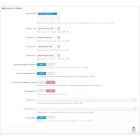Import XML Hurtowania/PrestaShop