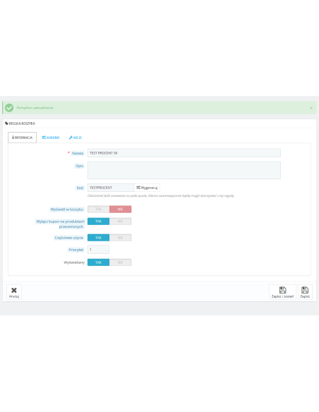 Вимкніть купони на знижки для товарів зі знижкою для prestaShop 1.6.x