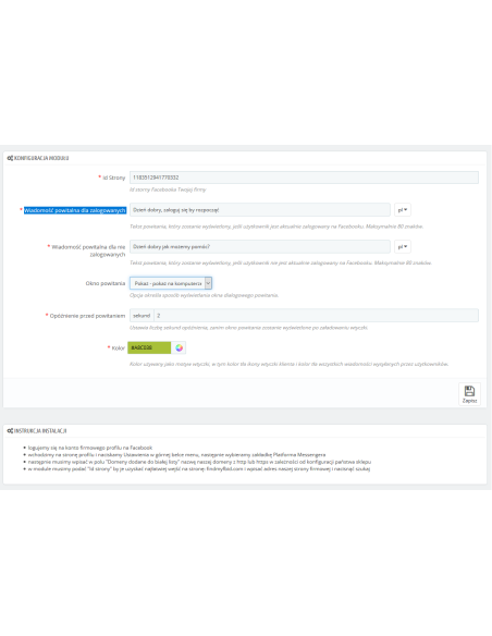Modul Facebook Messenger / Chat für PrestaShop 1.6.x & 1.7.x