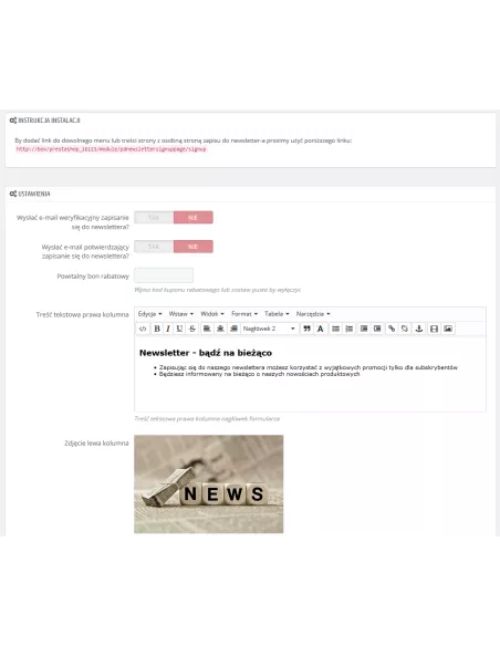Newsletter landing page / strona zapisu dla PrestaShop | Moduły prestashop | PrestaDev.pl