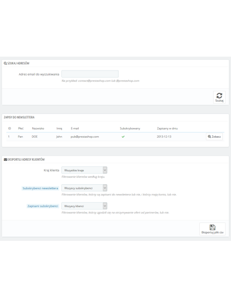 Цільова сторінка бюлетеня / сторінка передплати на PrestaShop 1.6.x, 1.7.x