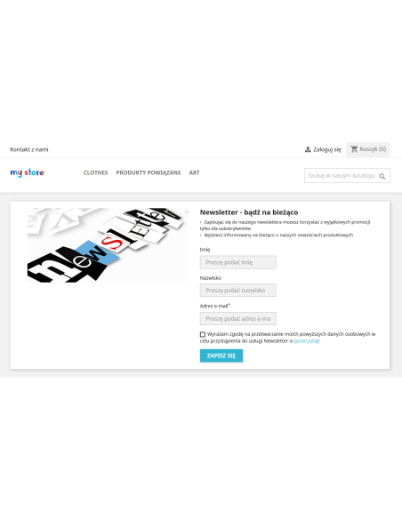 Цільова сторінка бюлетеня / сторінка передплати на PrestaShop 1.6.x, 1.7.x