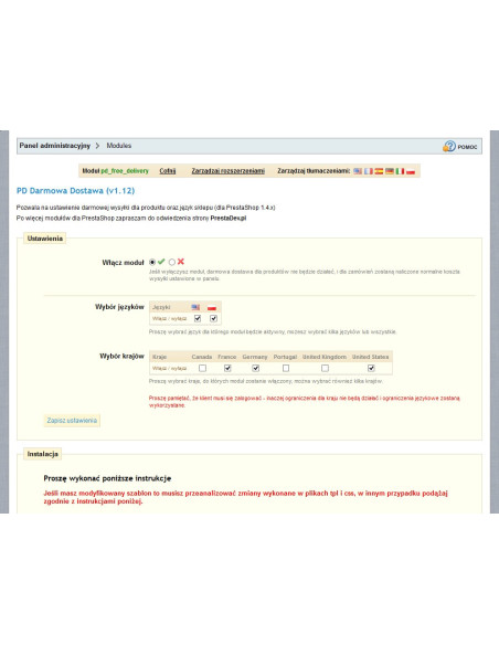 Free shipping module on selected products for PS 1.4.x