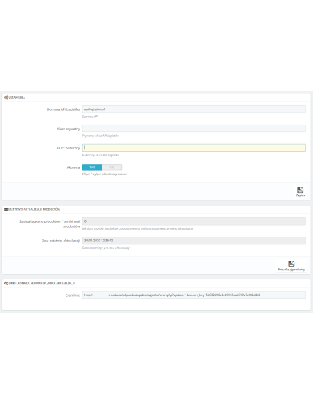 Inventaraktualisierung über die Logistiko-API für PrestaShop 1.6.x und 1.7.x.