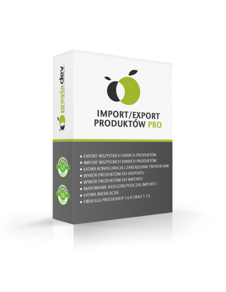 Export / Import von Pro-Produkten für PrestaShop 1.6.x und 1.7.x.