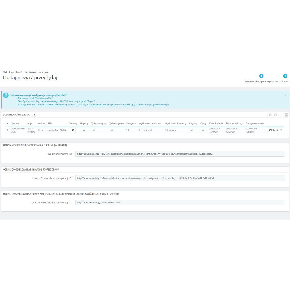 Export / import of Pro Products for PrestaShop 1.6.x and 1.7.x