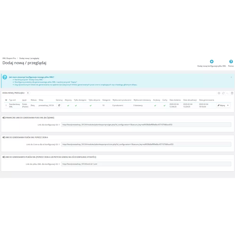 Export / import Produktów Pro dla PrestaShop 1.6.x oraz 1.7.x