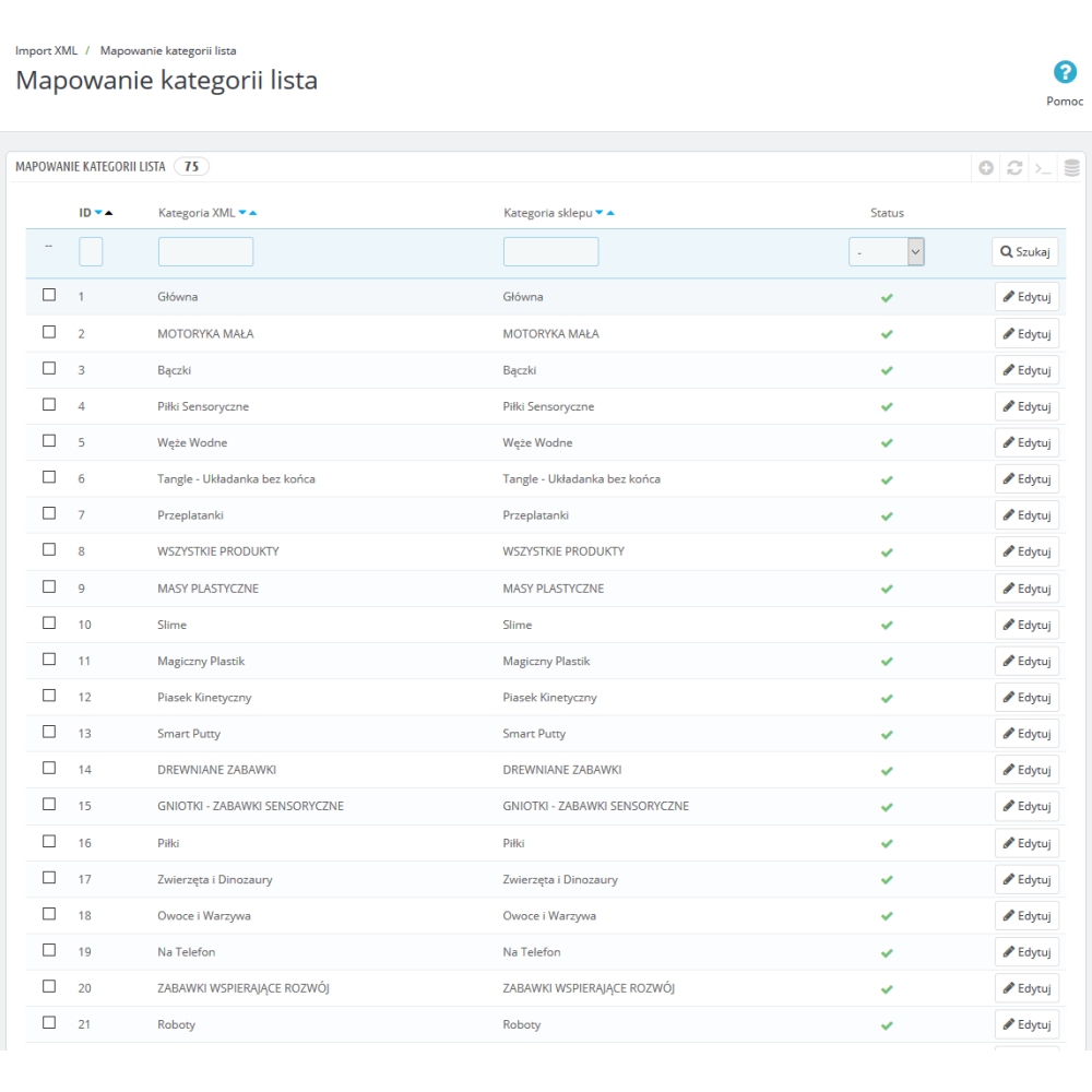 Esportazione / importazione di prodotti Pro per PrestaShop 1.6.xe 1.7.x.