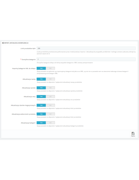 Importieren Sie XML Hurtowania / PrestaShop