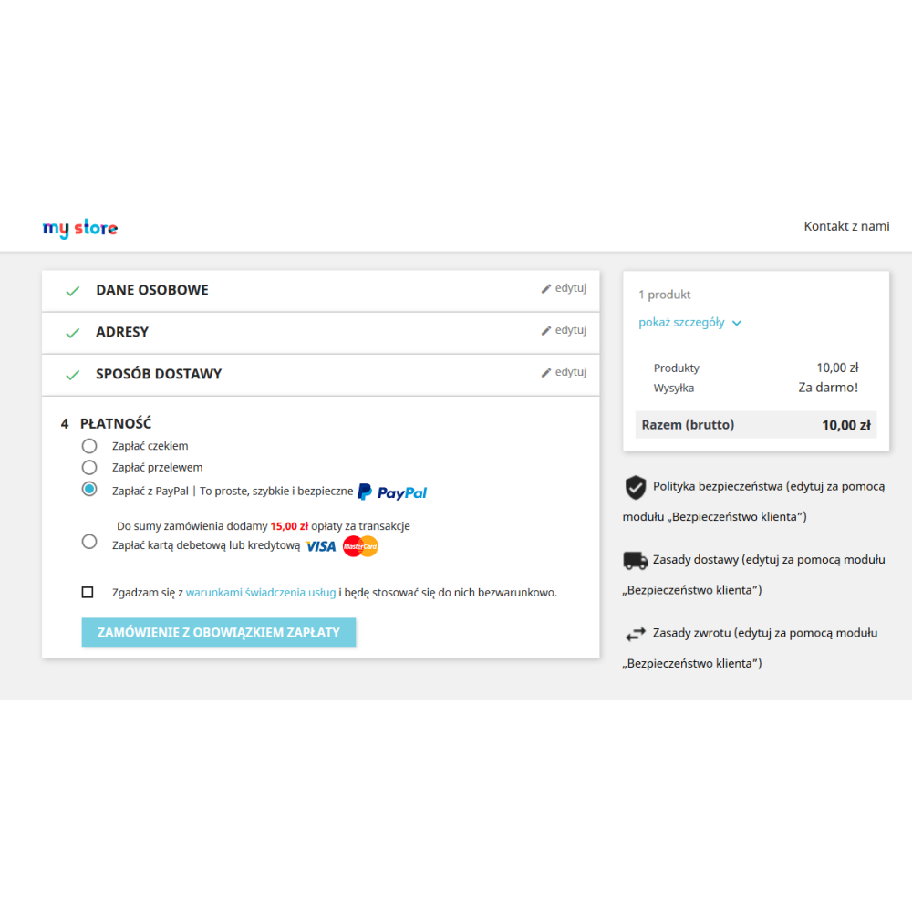 The module Paypal fee-payment module