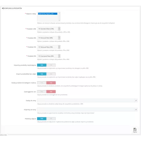 Importazione XML all'ingrosso / PrestaShop