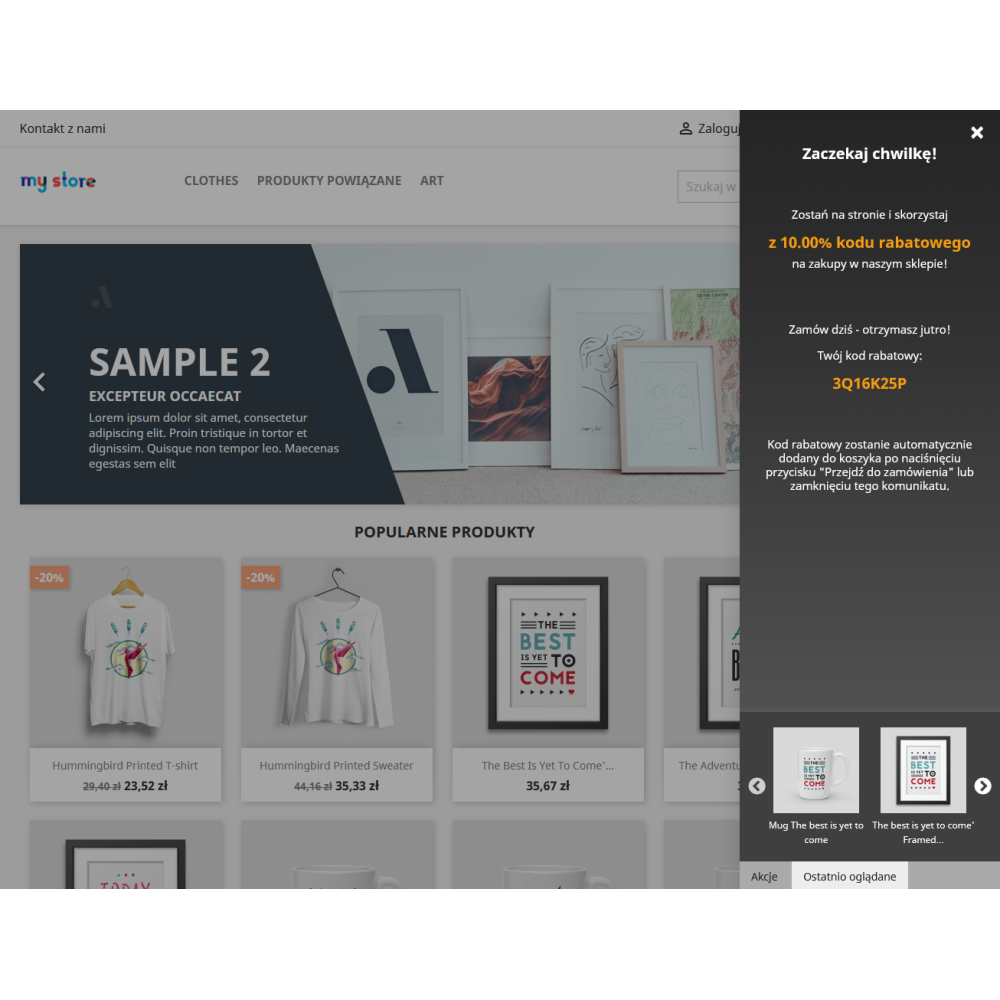 Retargeting przed opuszczeniem strony dla PrestaShop 1.6.x oraz 1.7.x