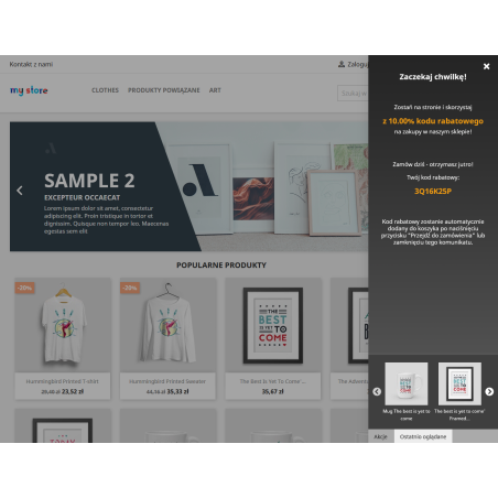 Retargeting przed opuszczeniem strony dla PrestaShop 1.6.x oraz 1.7.x