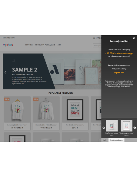 Retargeting vor dem Verlassen der Website für PrestaShop 1.6.x und 1.7.x.