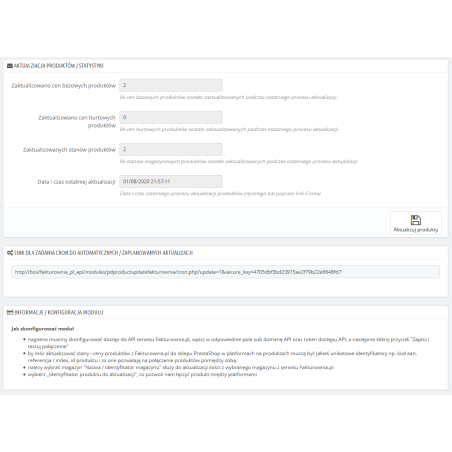 Integrace s Fakturownia.pl, aktualizace akcií a cen pro Prestashop 1.6.xa 1.7.x.