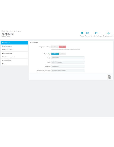 Integration mit Raben für PrestaShop 1.6.x, 1.7.x.