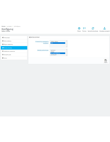 Integration mit Raben für PrestaShop 1.6.x, 1.7.x.