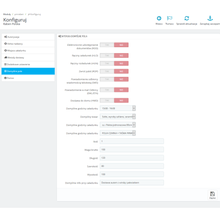 Intégration avec Raben pour PrestaShop 1.6.x, 1.7.x