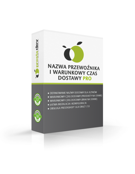 Název způsobu dopravy vícejazyčné / podmíněné dodací lhůty pro PrestaShop 1.6.x, 1.7.x