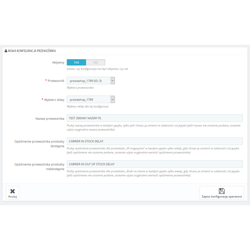 Shipping method name multilingual / conditional delivery time for PrestaShop 1.6.x, 1.7.x