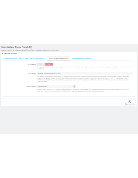 Integration von prestashop mit Ceneo Trusted Opinions für PS 1.4.x, 1.5.x, 1.6.x