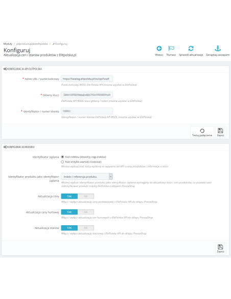 Integration mit Fakturownia.pl, Aktualisierung von Lagerbeständen und Preisen für Prestashop 1.6.x und 1.7.x.