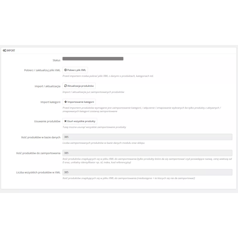 Import XML Hurtowania/PrestaShop