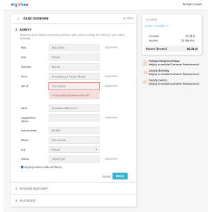 Verifica della correttezza del NIP / partita IVA per PrestaShop 2