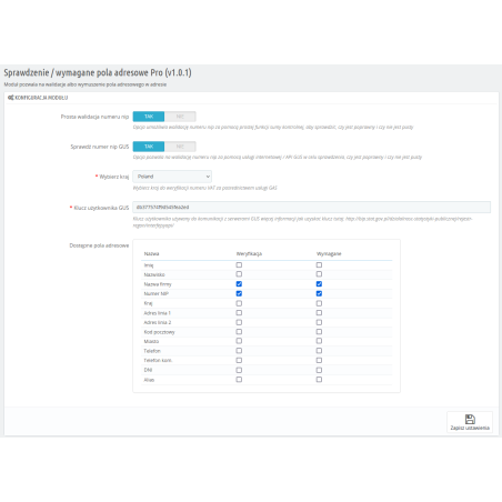 Verifica della correttezza del NIP/Partita IVA per PrestaShop