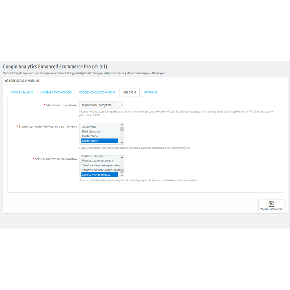E-commerce avanzato di Google Analytics per PrestaShop 1.7.x