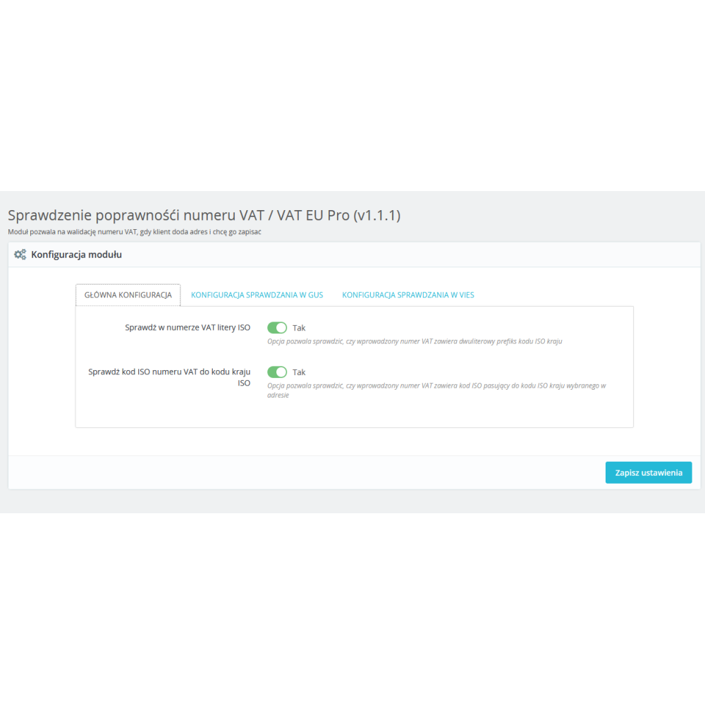 Vérification de l'exactitude du numéro NIP / TVA pour PrestaShop