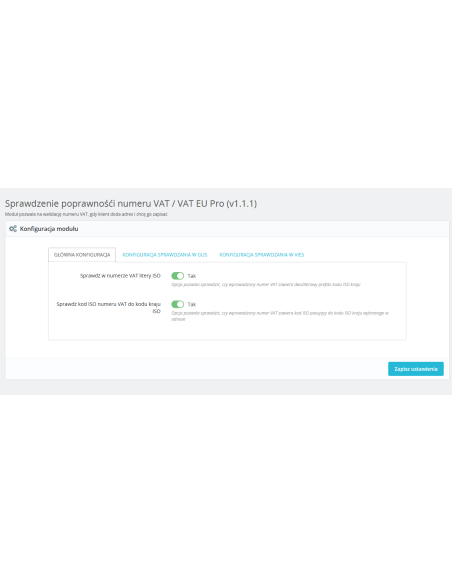 Überprüfung der Korrektheit der NIP / Umsatzsteuer-Identifikationsnummer für PrestaShop