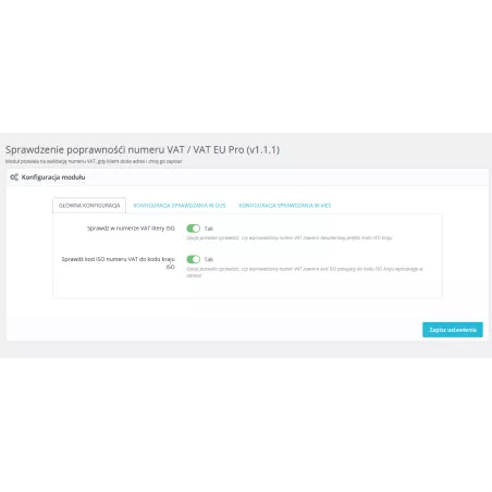 Überprüfung der Korrektheit der NIP / Umsatzsteuer-Identifikationsnummer für PrestaShop