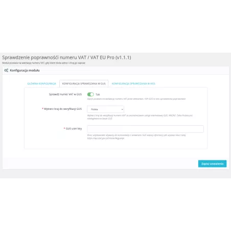 Überprüfung der Korrektheit der NIP / Umsatzsteuer-Identifikationsnummer für PrestaShop