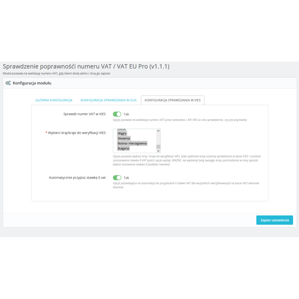 Checking the correctness of the NIP / VAT number for PrestaShop