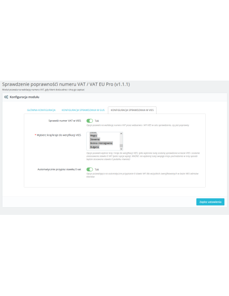 Überprüfung der Korrektheit der NIP / Umsatzsteuer-Identifikationsnummer für PrestaShop