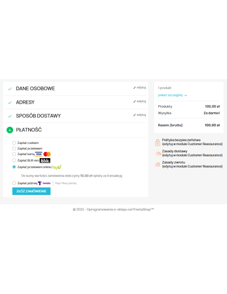 Модуль додаткової плати Payu для PrestaShop 1.6.x і 1.7.x