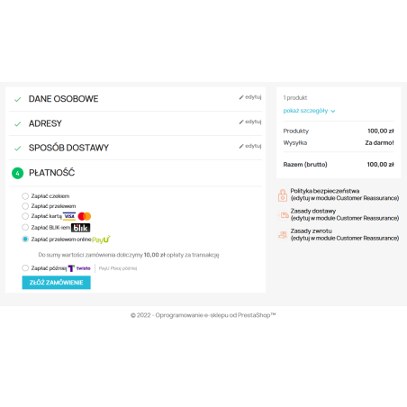 Модуль додаткової плати Payu для PrestaShop 1.6.x і 1.7.x