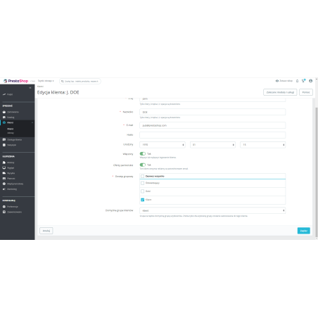 Attivazione manuale degli account cliente per PrestaShop 1.7.x