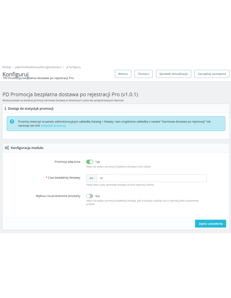 Livraison gratuite après inscription à PrestaShop 1.7.X