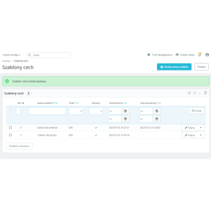 Modulo modelli di caratteristiche dei prodotti per Prestashop 2
